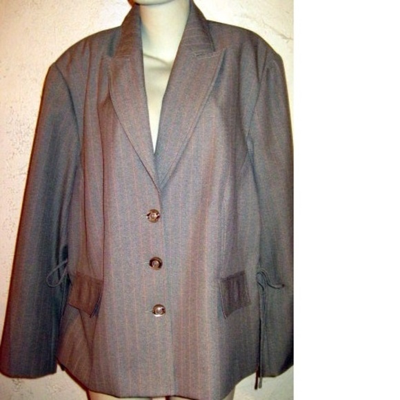 Giorgio Sant" Angelo  NWOT Gray Orange Pinstripe B - Picture 3 of 6